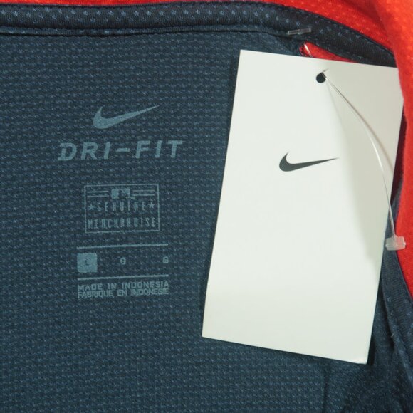 Nike Atlanta Braves Polo Shirt Mens L Blue Legacy Triblend Performance New - Picture 7 of 7